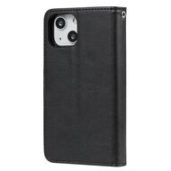 iPhone 13 hoesje, MobyDefend Luxe 2-in-1 Wallet Book Case Met Uitneembare Backcover, Zwart