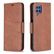 Samsung Galaxy M22 / Galaxy A22 4G Hoesje - MobyDefend Wallet Book Case Met Koord - Bruin