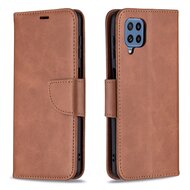 Samsung Galaxy M22 / Galaxy A22 4G Hoesje, MobyDefend Wallet Book Case Met Koord, Bruin