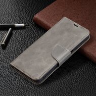 Samsung Galaxy M22 / Galaxy A22 4G Hoesje - MobyDefend Wallet Book Case Met Koord - Grijs