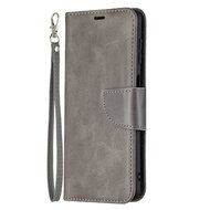 Samsung Galaxy M22 / Galaxy A22 4G Hoesje - MobyDefend Wallet Book Case Met Koord - Grijs
