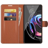 Motorola Edge 20 Pro Hoesje - MobyDefend Kunstleren Wallet Book Case (Sluiting Voorkant) - Bruin