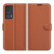 Motorola Edge 20 Pro Hoesje - MobyDefend Kunstleren Wallet Book Case (Sluiting Voorkant) - Bruin