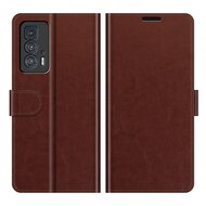 Motorola Edge 20 Pro Hoesje - MobyDefend Wallet Book Case (Sluiting Achterkant) - Bruin