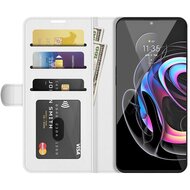 Motorola Edge 20 Pro Hoesje, MobyDefend Wallet Book Case (Sluiting Achterkant), Wit