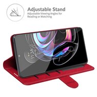 Motorola Edge 20 Pro Hoesje - MobyDefend Wallet Book Case (Sluiting Achterkant) - Rood