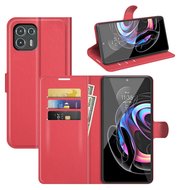 Motorola Edge 20 Lite Hoesje, MobyDefend Kunstleren Wallet Book Case, Rood