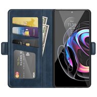 Motorola Edge 20 Lite Hoesje, MobyDefend Luxe Wallet Book Case (Sluiting Zijkant), Blauw