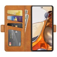 Xiaomi 11T / Xiaomi 11T Pro Hoesje, MobyDefend Luxe Wallet Book Case (Sluiting Zijkant), Lichtbruin