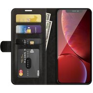 iPhone 13 Pro Max Hoesje, MobyDefend Wallet Book Case (Sluiting Achterkant), Zwart