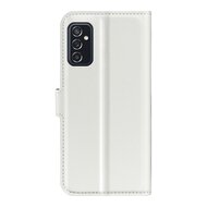 Samsung Galaxy M52 Hoesje, MobyDefend Kunstleren Wallet Book Case, Wit