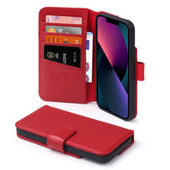 iPhone 13 Hoesje, Luxe MobyDefend Wallet Bookcase, Rood