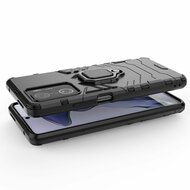 Xiaomi 11T / 11T Pro Hoesje, MobyDefend Dubbelgelaagde Pantsercase Met Standaard, Zwart