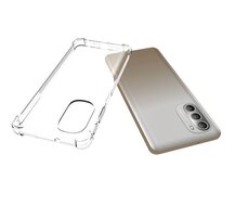 Motorola Moto G51 Hoesje, MobyDefend Transparante Shockproof TPU Gelcase, Verstevigde Hoeken, Volledig Doorzichtig