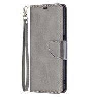 Samsung Galaxy M52 Hoesje, MobyDefend Wallet Book Case Met Koord, Grijs