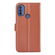 Motorola Moto E20 / E30 / E40 Hoesje, MobyDefend Kunstleren Wallet Book Case, Bruin