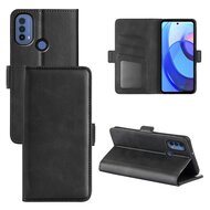 Motorola Moto E20 / E30 / E40 Hoesje, MobyDefend Luxe Wallet Book Case (Sluiting Zijkant), Zwart