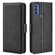 Motorola Moto E20 / E30 / E40 Hoesje, MobyDefend Luxe Wallet Book Case (Sluiting Zijkant), Zwart