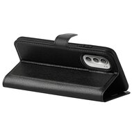 Motorola Moto G51 Hoesje - MobyDefend Kunstleren Wallet Book Case (Sluiting Voorkant) - Zwart