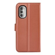 Motorola Moto G51 Hoesje, MobyDefend Kunstleren Wallet Book Case, Bruin