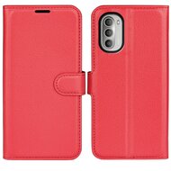 Motorola Moto G51 Hoesje, MobyDefend Kunstleren Wallet Book Case, Rood