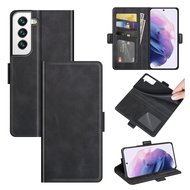 Samsung Galaxy S22 Hoesje, MobyDefend Luxe Wallet Book Case (Sluiting Zijkant), Zwart