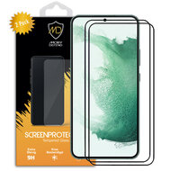 2-Pack Samsung Galaxy S22 Plus (S22+) Screenprotectors, MobyDefend Gehard Glas Screensavers, Zwarte Randen