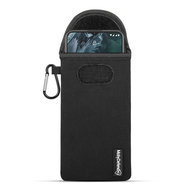 Hoesje voor Nokia G11 / Nokia G21, MobyDefend Neopreen Pouch Met Karabijnhaak, Insteekhoesje, Riemlus Hoesje, Zwart