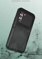 Samsung Galaxy S22 Plus (S22+) Hoes - Love Mei Metalen Case - Extreme Protection - Zwart