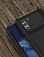 Samsung Galaxy S22 Plus (S22+) Hoes - Love Mei Metalen Case - Extreme Protection - Zwart