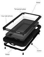 Samsung Galaxy S22 Plus (S22+) Hoes - Love Mei Metalen Case - Extreme Protection - Zwart
