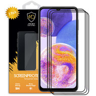 3-Pack Samsung Galaxy A23 Screenprotectors - MobyDefend Screensavers Met Zwarte Randen - Gehard Glas