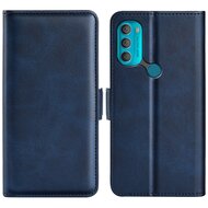 Motorola Moto G71 Hoesje, MobyDefend Luxe Wallet Book Case (Sluiting Zijkant), Blauw