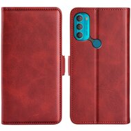 Motorola Moto G71 Hoesje, MobyDefend Luxe Wallet Book Case (Sluiting Zijkant), Rood