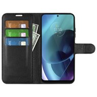 Motorola Moto G71 Hoesje, MobyDefend Kunstleren Wallet Book Case, Zwart