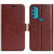 Motorola Moto G71 Hoesje, MobyDefend Wallet Book Case (Sluiting Achterkant), Bruin