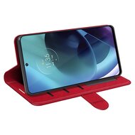 Motorola Moto G71 Hoesje, MobyDefend Wallet Book Case (Sluiting Achterkant), Rood