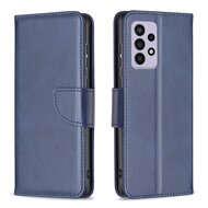 Samsung Galaxy A33 Hoesje, MobyDefend Wallet Book Case Met Koord, Blauw