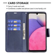 Samsung Galaxy A33 Hoesje, MobyDefend Wallet Book Case Met Koord, Blauw