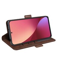 Xiaomi 12 / 12X Hoesje, MobyDefend Luxe Wallet Book Case (Sluiting Zijkant), Bruin