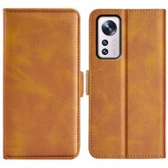 Xiaomi 12 / 12X Hoesje, MobyDefend Luxe Wallet Book Case (Sluiting Zijkant), Lichtbruin