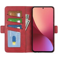 Xiaomi 12 / 12X Hoesje, MobyDefend Luxe Wallet Book Case (Sluiting Zijkant), Rood