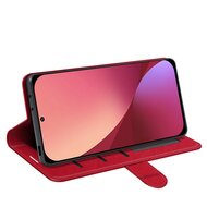 Xiaomi 12 / 12X Hoesje - MobyDefend Wallet Book Case (Sluiting Achterkant) - Rood