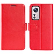 Xiaomi 12 / 12X Hoesje, MobyDefend Wallet Book Case (Sluiting Achterkant), Rood