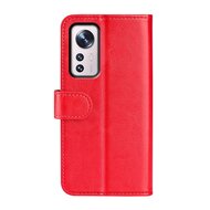 Xiaomi 12 / 12X Hoesje, MobyDefend Wallet Book Case (Sluiting Achterkant), Rood