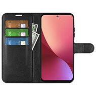 Xiaomi 12 / 12X Hoesje, MobyDefend Kunstleren Wallet Book Case, Zwart