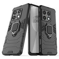 OnePlus 10 Pro Hoesje - MobyDefend Dubbelgelaagde Pantsercase Met Standaard - Zwart
