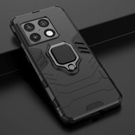 OnePlus 10 Pro Hoesje - MobyDefend Dubbelgelaagde Pantsercase Met Standaard - Zwart