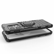 OnePlus 10 Pro Hoesje - MobyDefend Dubbelgelaagde Pantsercase Met Standaard - Zwart