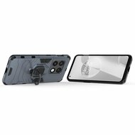OnePlus 10 Pro Hoesje - MobyDefend Dubbelgelaagde Pantsercase Met Standaard - Navy Blauw